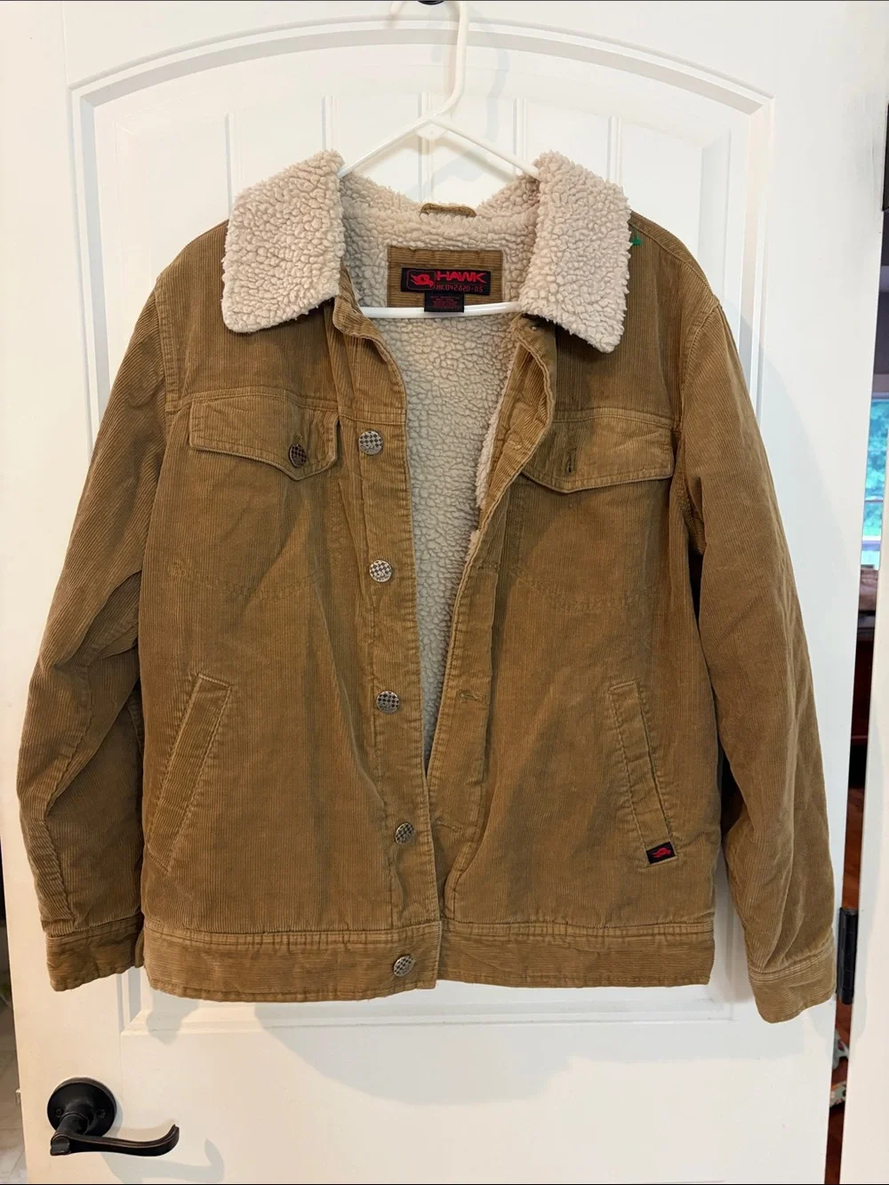 Hawk Sherpa-Lined Corduroy Jacket in Camel